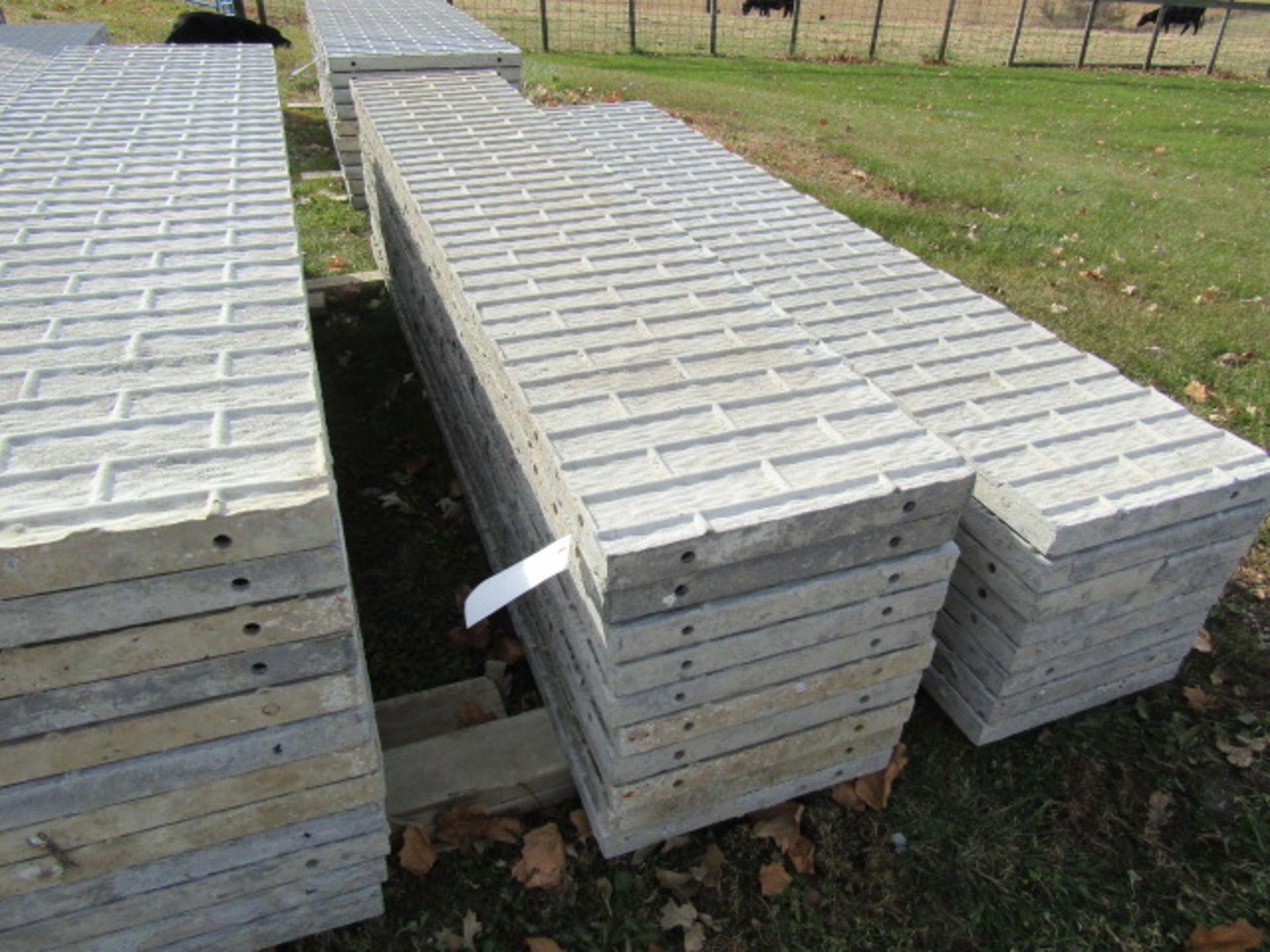 (10) 20" x 9' Precise Concrete Forms, Textured Brick 8" Hole Pattern, Located in Winterset, IA