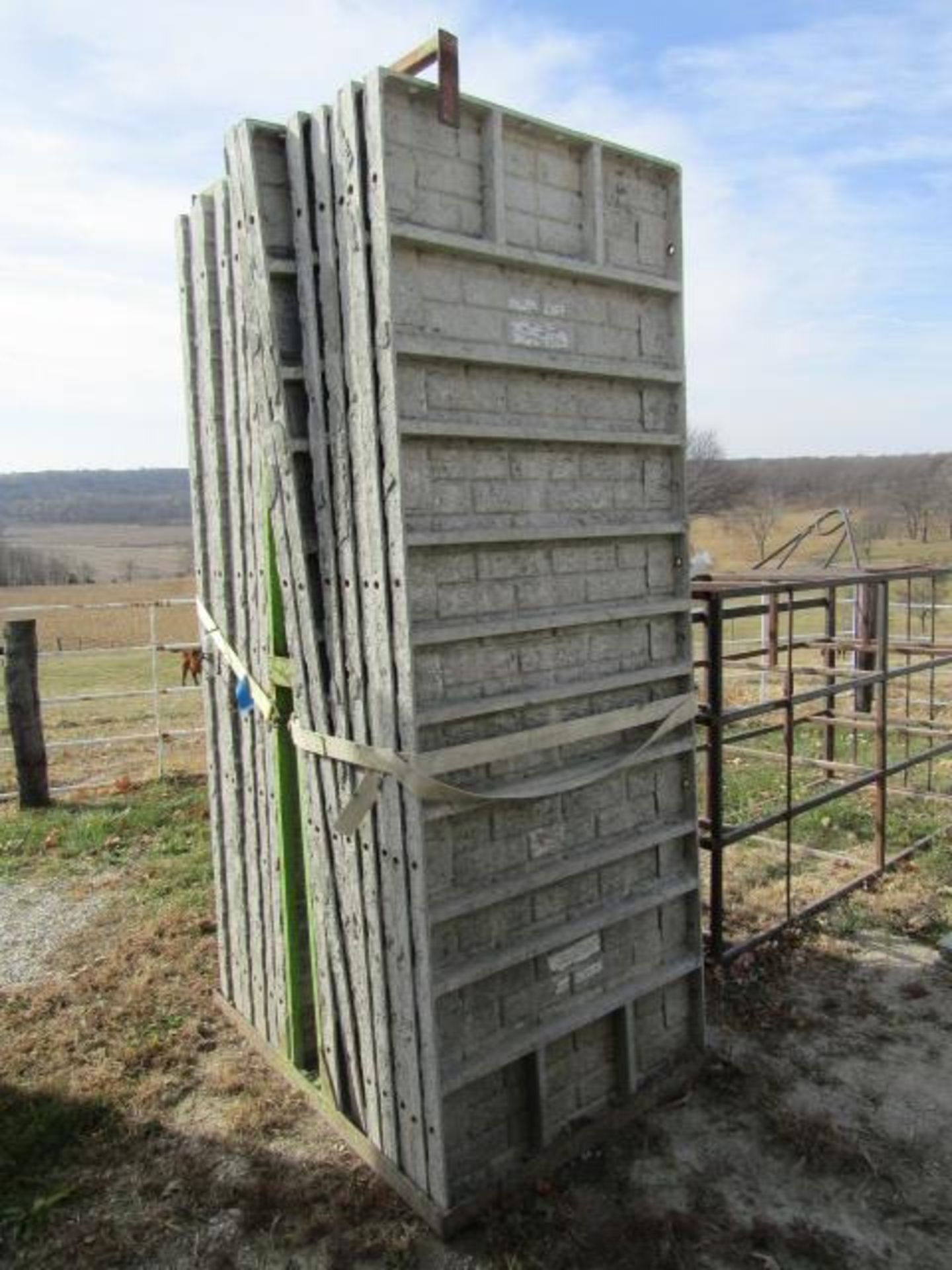 (16) 36" x 8' Precise Concrete Forms, Textured Brick 8" Hole Pattern, Located in Winterset, IA