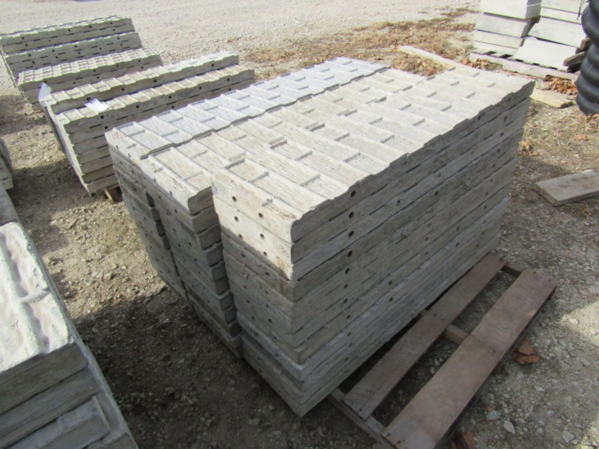 (34) 12" x 4' Precise Concrete Forms, Textured Brick 8" Hole Pattern, Located in Winterset, IA - Image 2 of 2