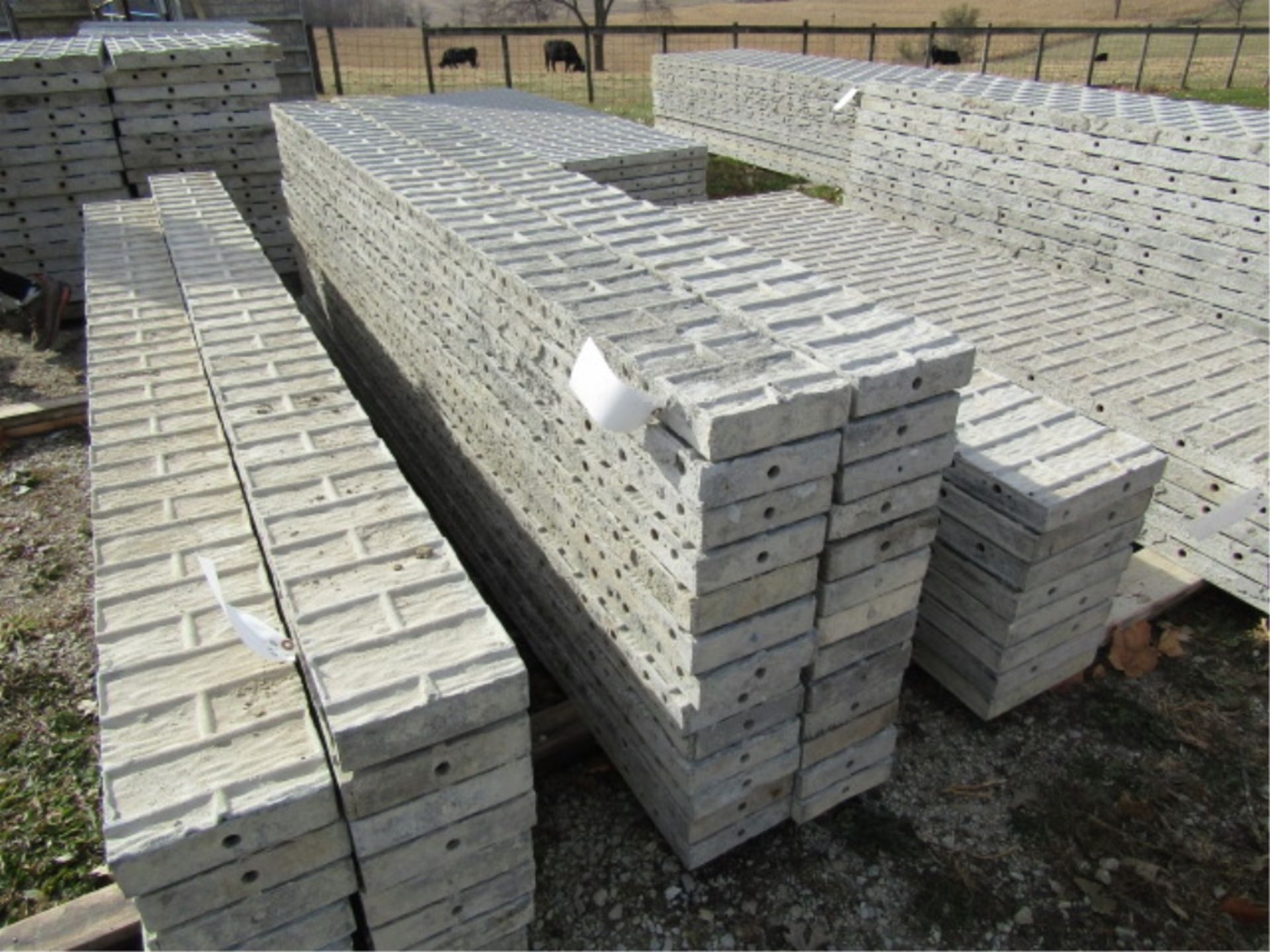 (26) 8" x 9' Jumps Precise Concrete Forms, Textured Brick 8" Hole Pattern, Located in Winterset, IA