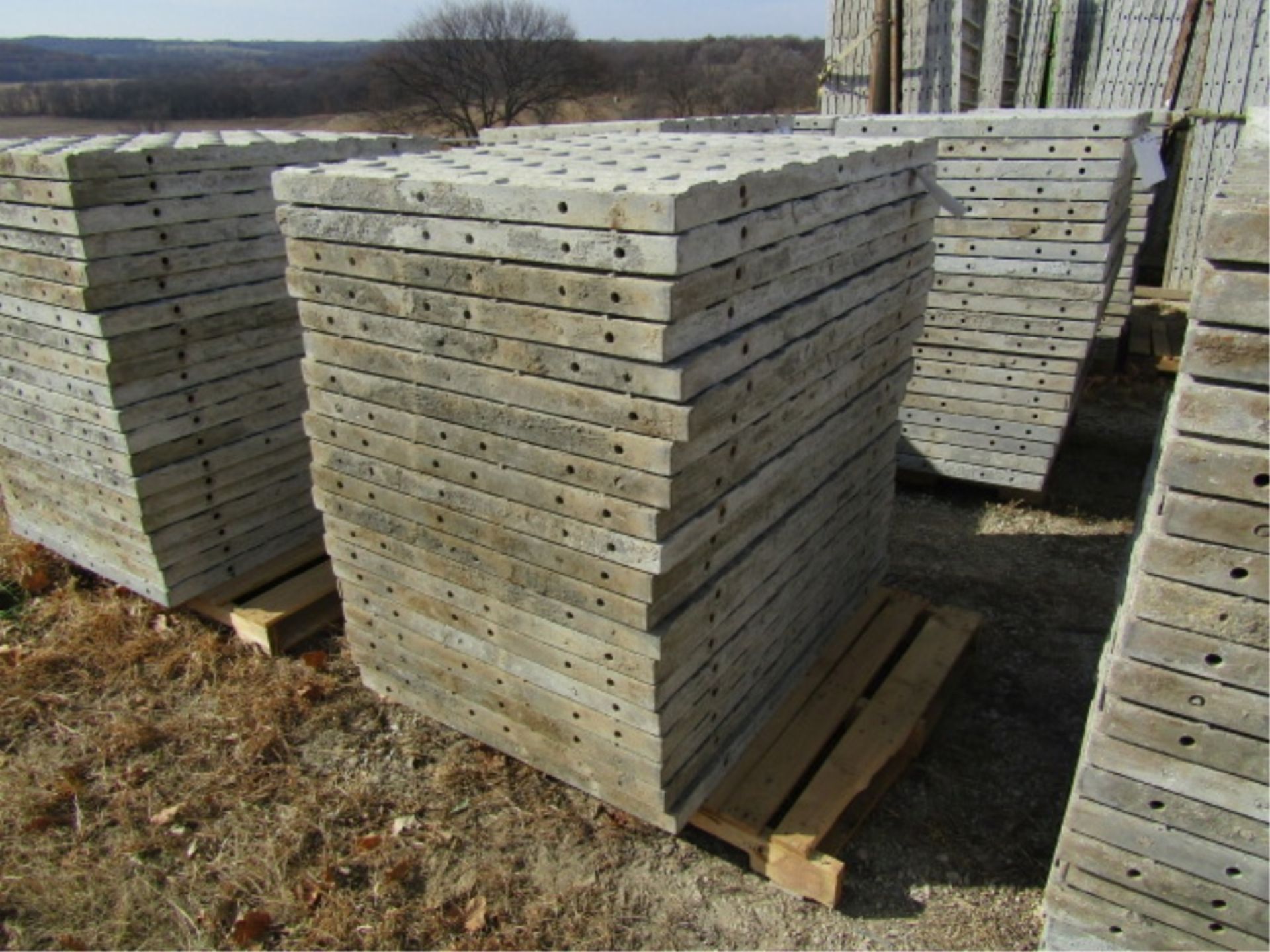 (20) 36" x 4' Precise Concrete Forms, Textured Brick 8" Hole Pattern, Located in Winterset, IA