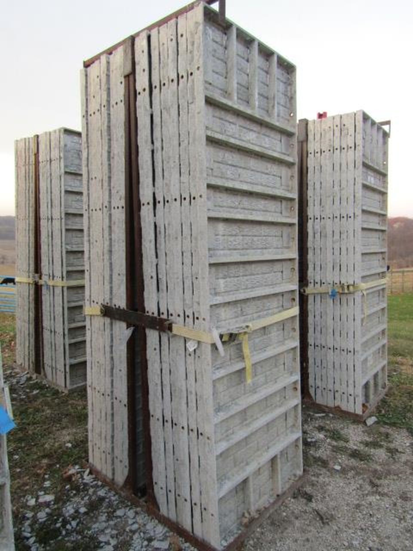 (16) 36" x 9' Precise Concrete Forms, Textured Brick 8" Hole Pattern, Located in Winterset, IA