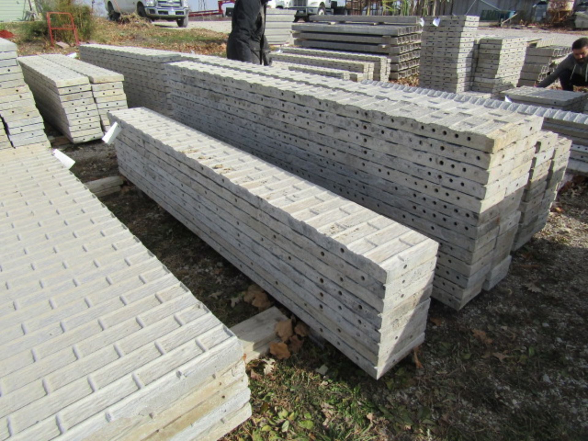 (8) 12" x 9' Corners Precise Concrete Forms, Textured Brick 8" Hole Pattern, Located in Winterset, - Image 2 of 2