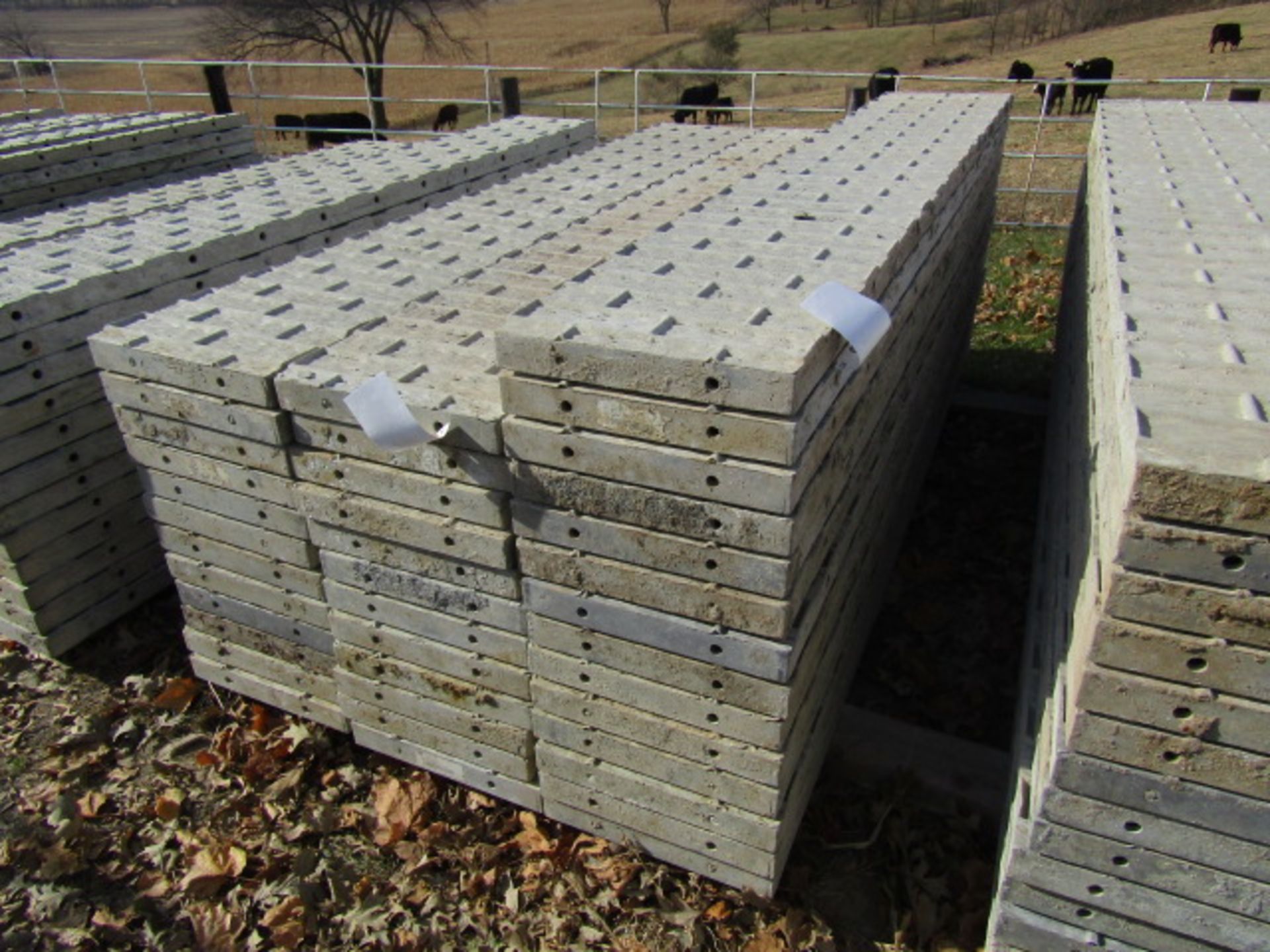 (14) 16" x 8' Precise Concrete Forms, Textured Brick 8" Hole Pattern, Located in Winterset, IA