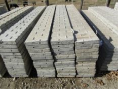 (12) 12" x 8' Corners Precise Concrete Forms, Textured Brick 8" Hole Pattern, Located in