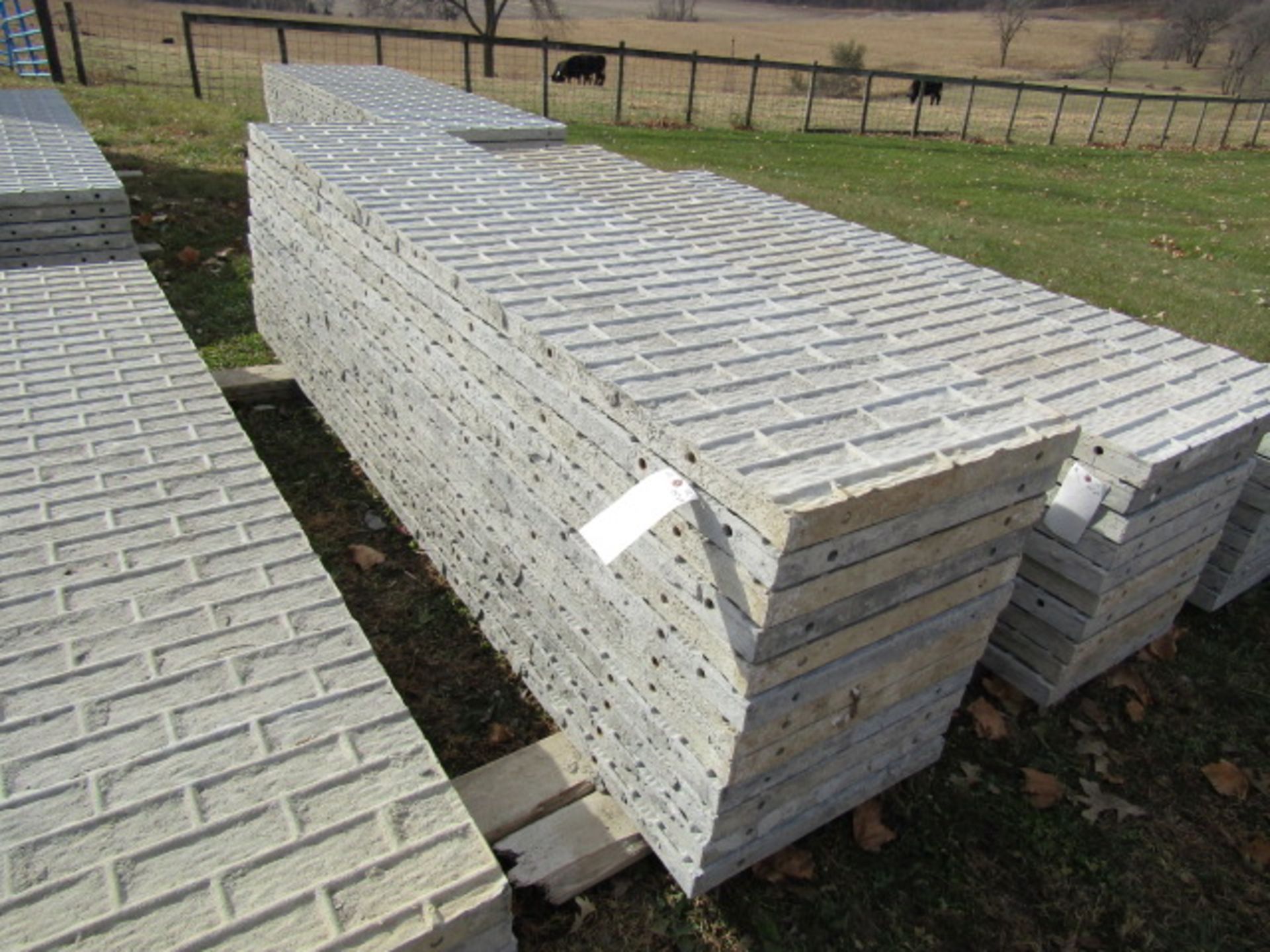 (12) 24" x 9' Precise Concrete Forms, Textured Brick 8" Hole Pattern, Located in Winterset, IA