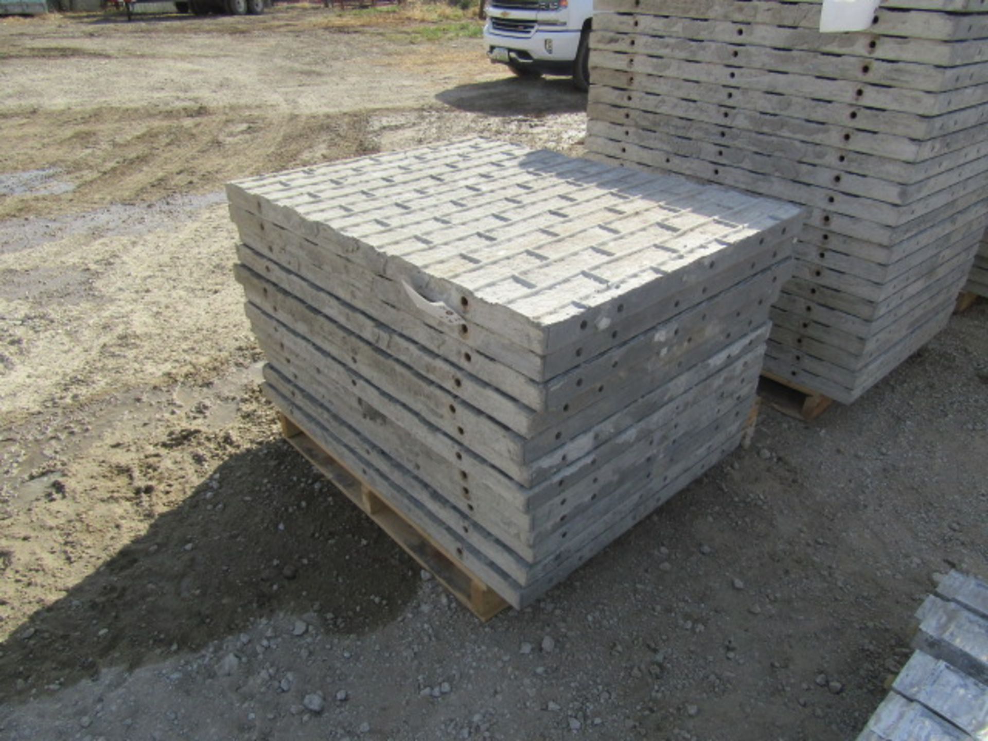 (12) 36" x 4' Precise Concrete Forms, Textured Brick 8" Hole Pattern, Located in Winterset, IA