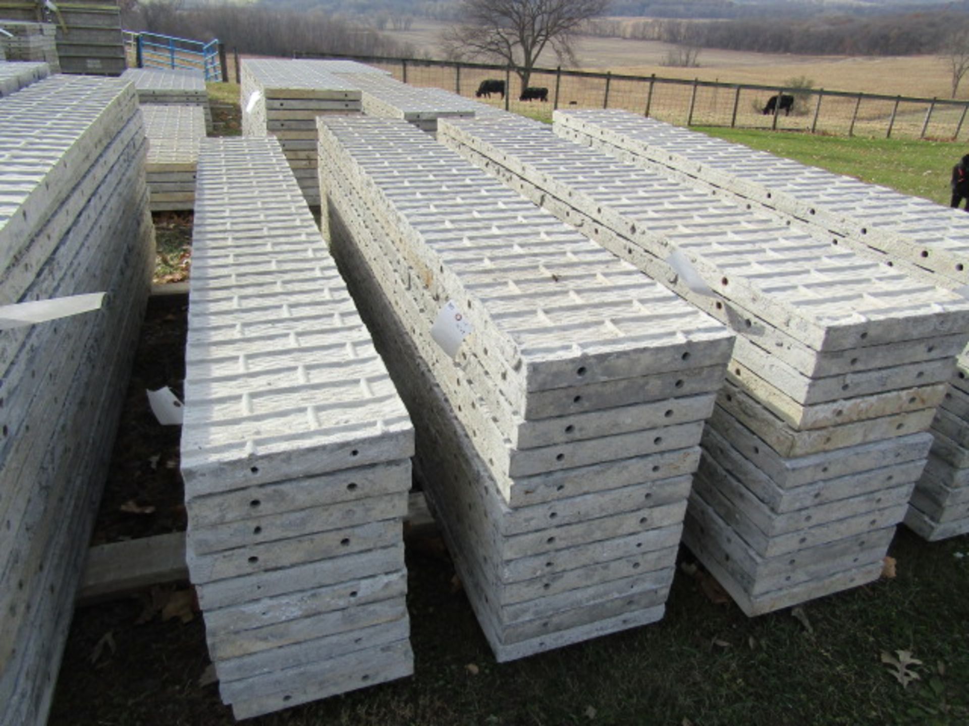 (12) 16" x 9' Precise Concrete Forms, Textured Brick 8" Hole Pattern, Located in Winterset, IA