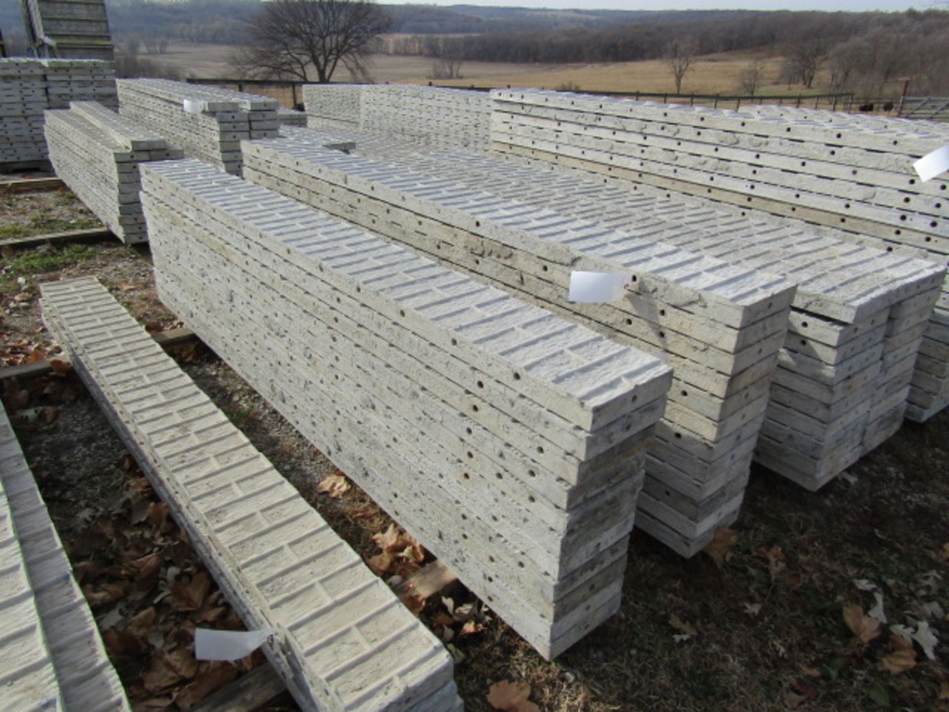 (11) 10" x 9' Precise Concrete Forms, Textured Brick 8" Hole Pattern, Located in Winterset, IA