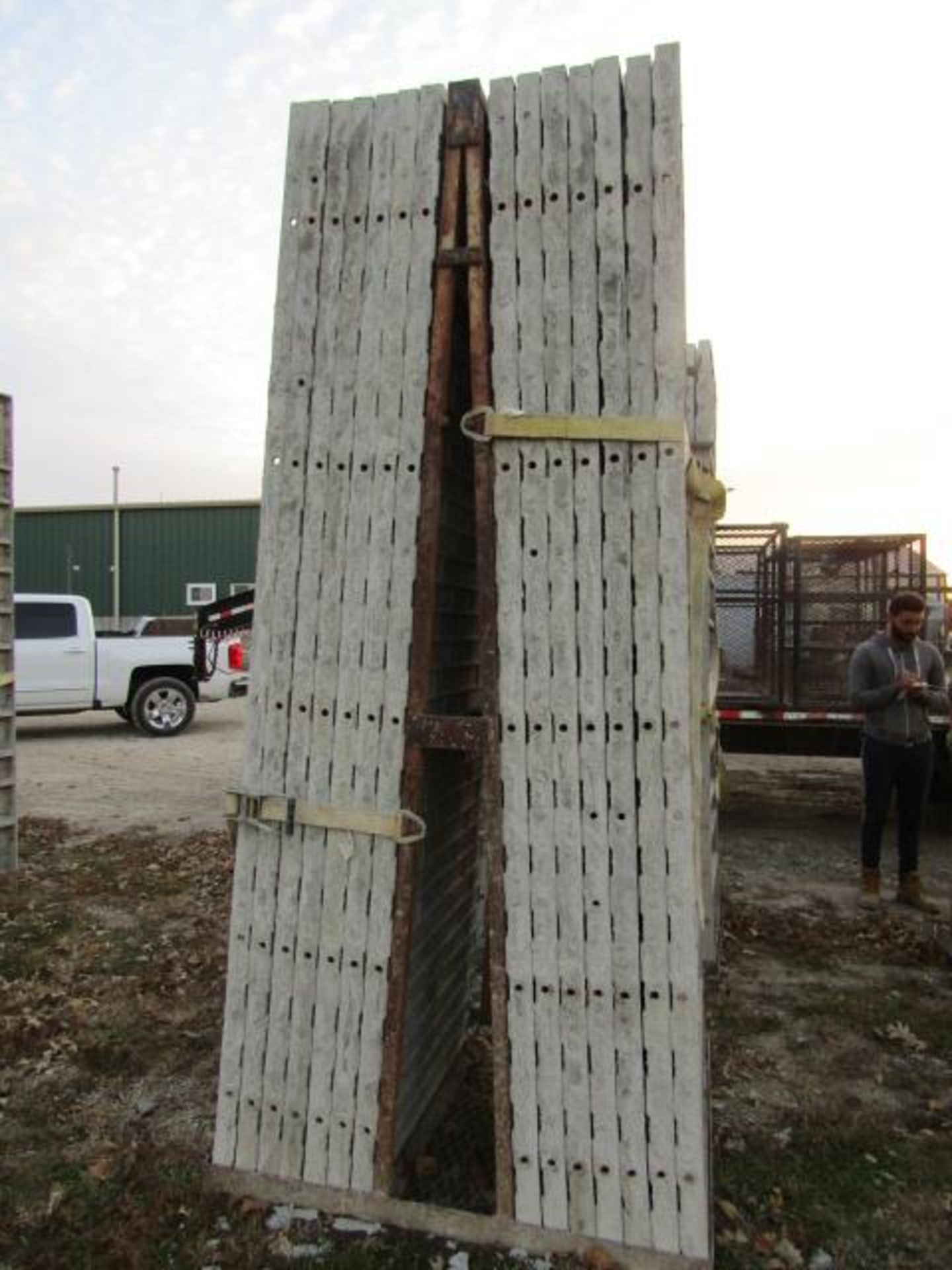 (14) 36" x 9' Precise Concrete Forms, Textured Brick 8" Hole Pattern, Located in Winterset, IA - Image 3 of 3