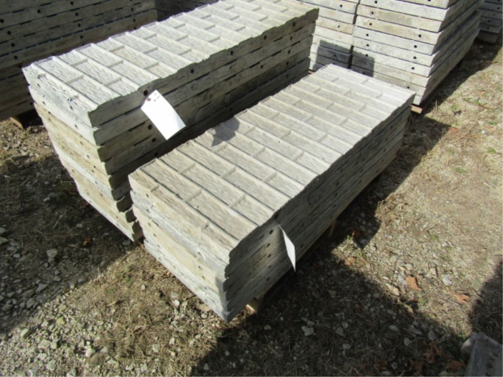 (6) 18" x 4' Precise Concrete Forms, Textured Brick 8" Hole Pattern, Located in Winterset, IA