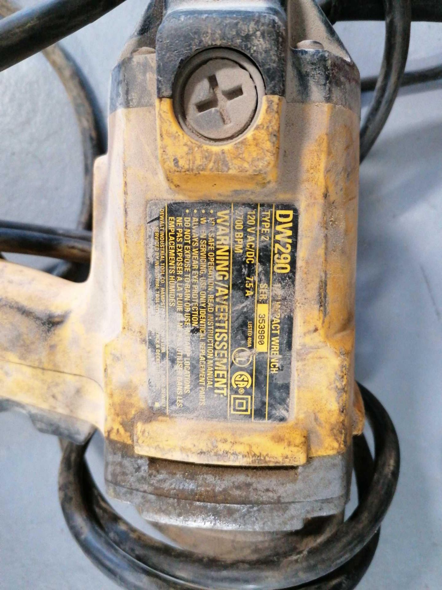 (1) Dewalt DW290 Corded Electric Impact Wrench & (1) Chicago 1/2" Electric Impact Wrench - Image 2 of 3