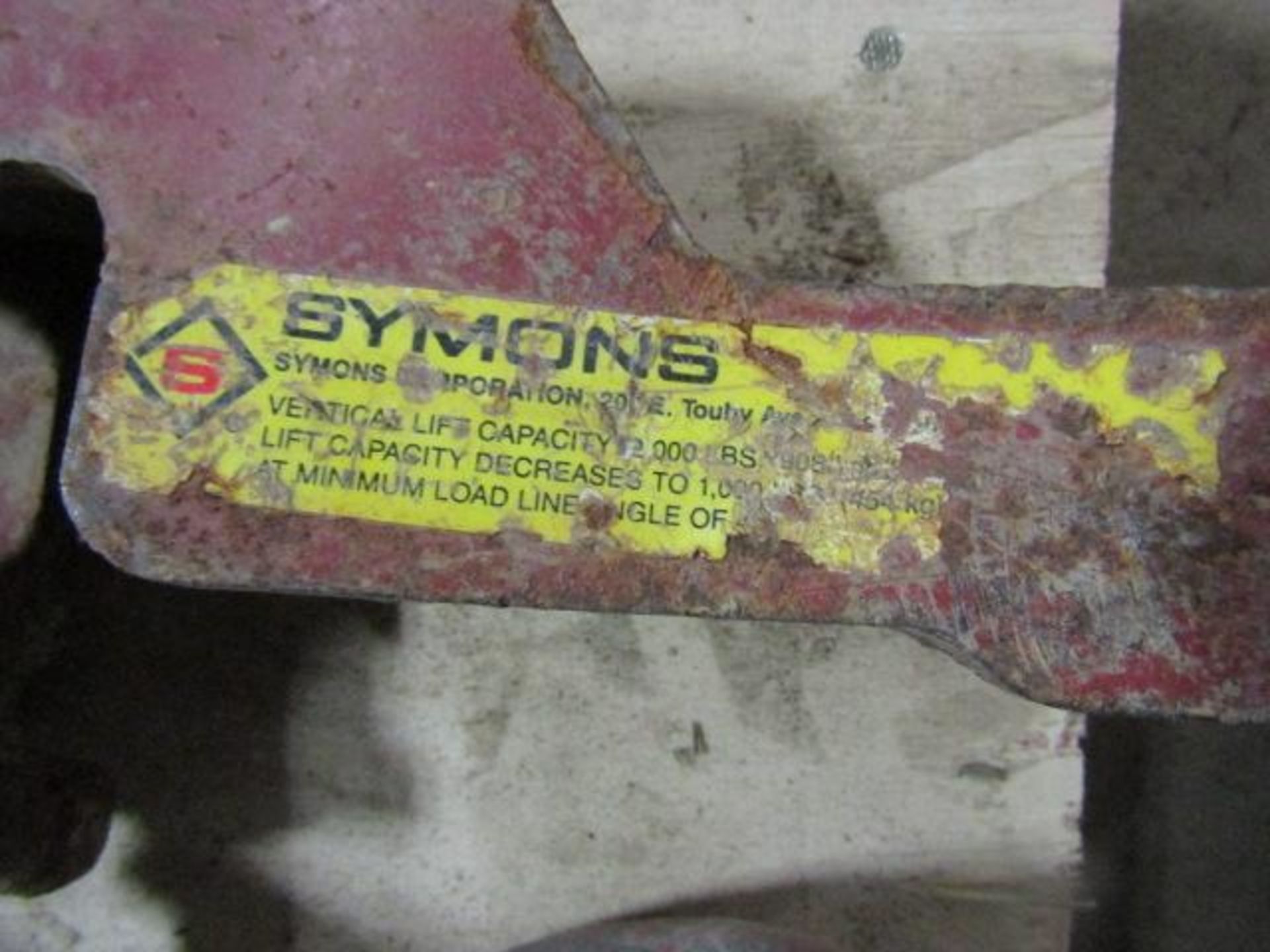 Pipe Lifting Clamps, Symons Form Hooks & Machine Dolly - Image 2 of 3