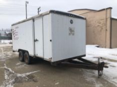 1991 Wells Cargo 4 Ton 16'x8' Box Trailer w/ Barn Doors & Side Door