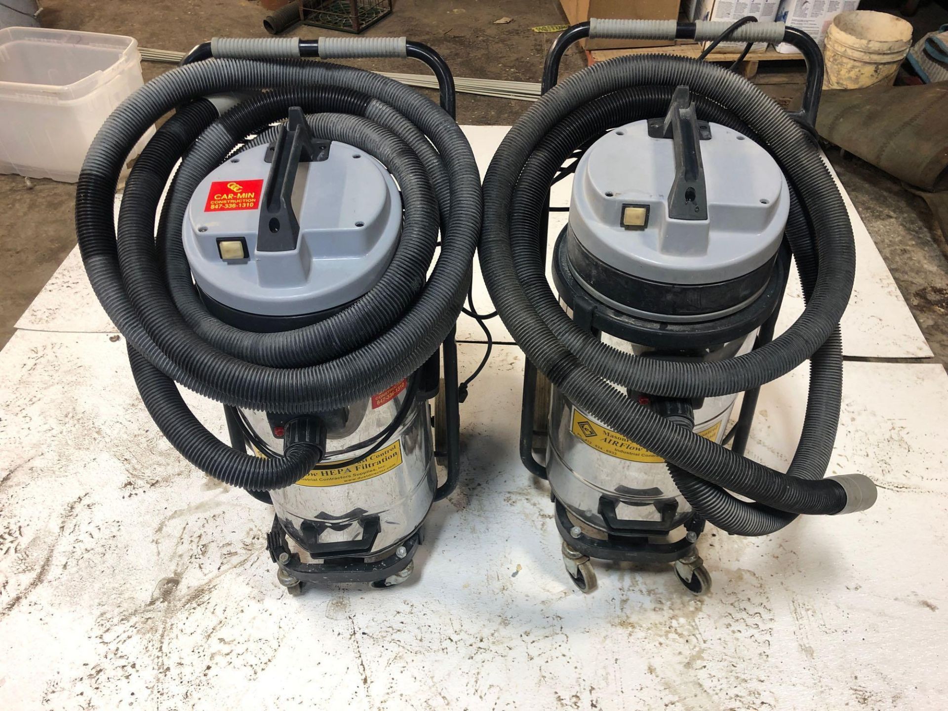 (2) HEPA Dust Collector Vacuums for Dustless Cutting/ Grinding