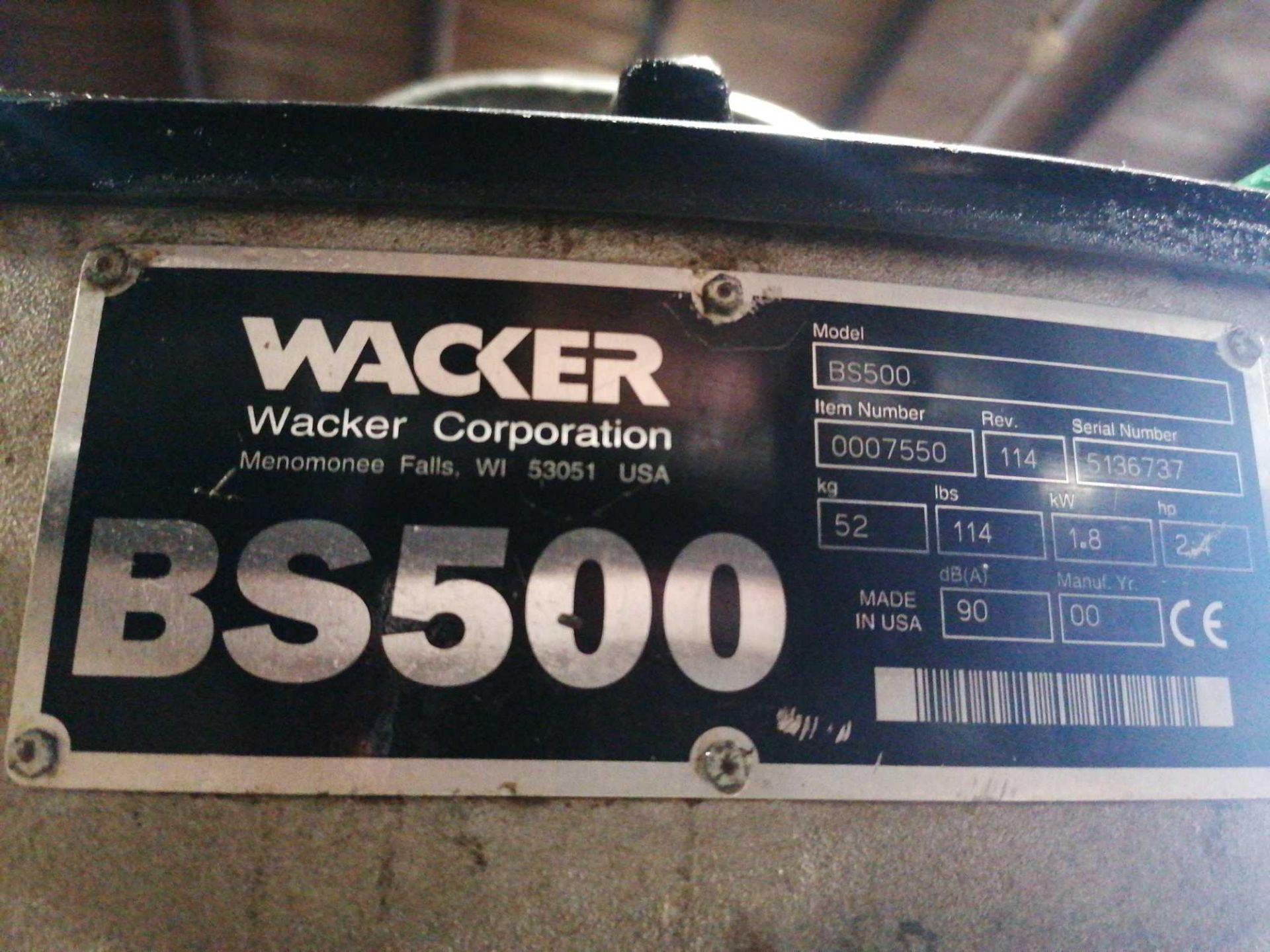 2000 Wacker BS500 Tamper - Image 2 of 5