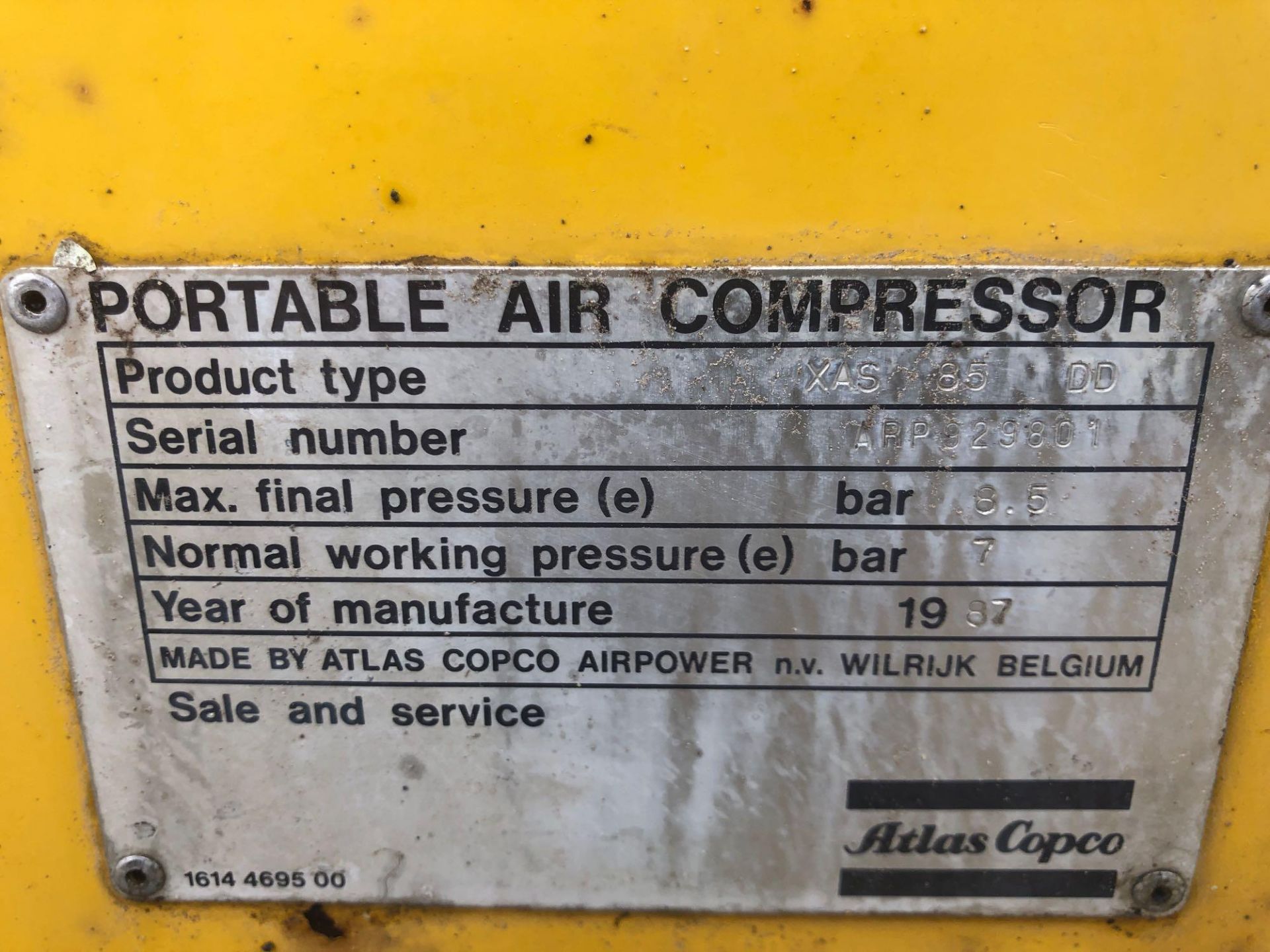 Atlas Copco Portable Air Compressor - Image 3 of 7
