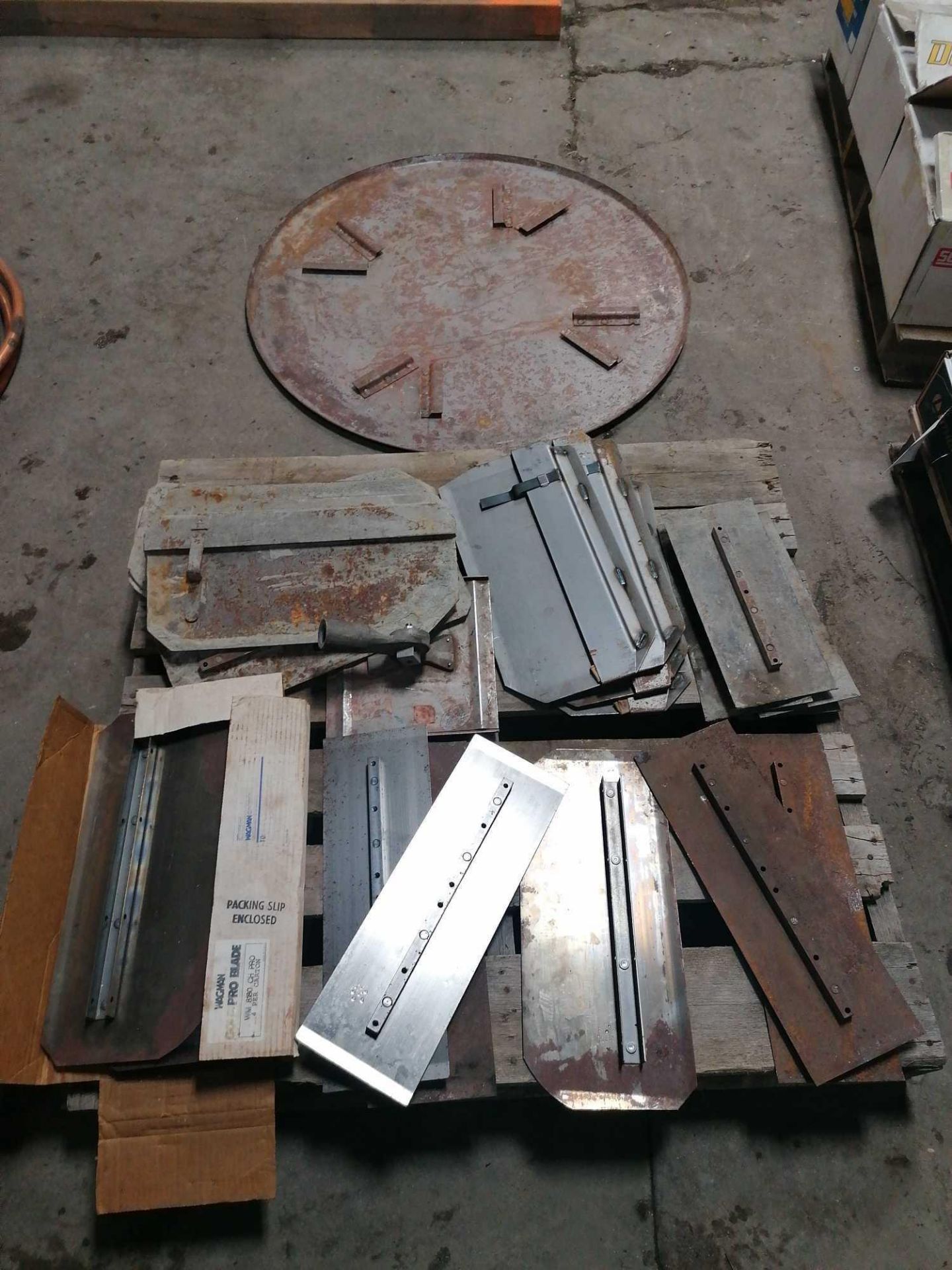 Pallet of Trowel Blades & (1) Trowel Pan