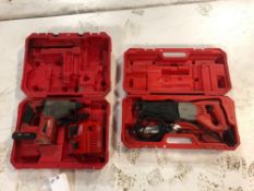 (2) Milwaukee SawZalls & (1) Milwaukee Rotary Hammer