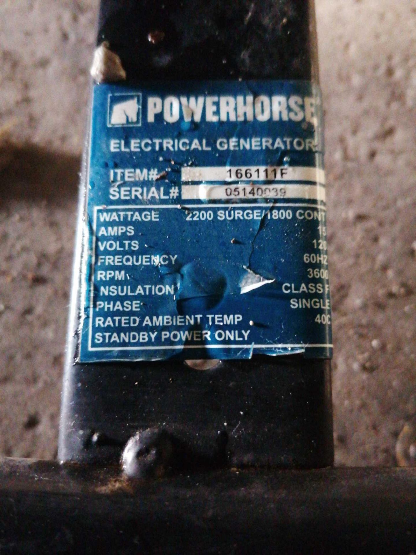 Powerhorse 2200 Electric Generator - Image 3 of 4