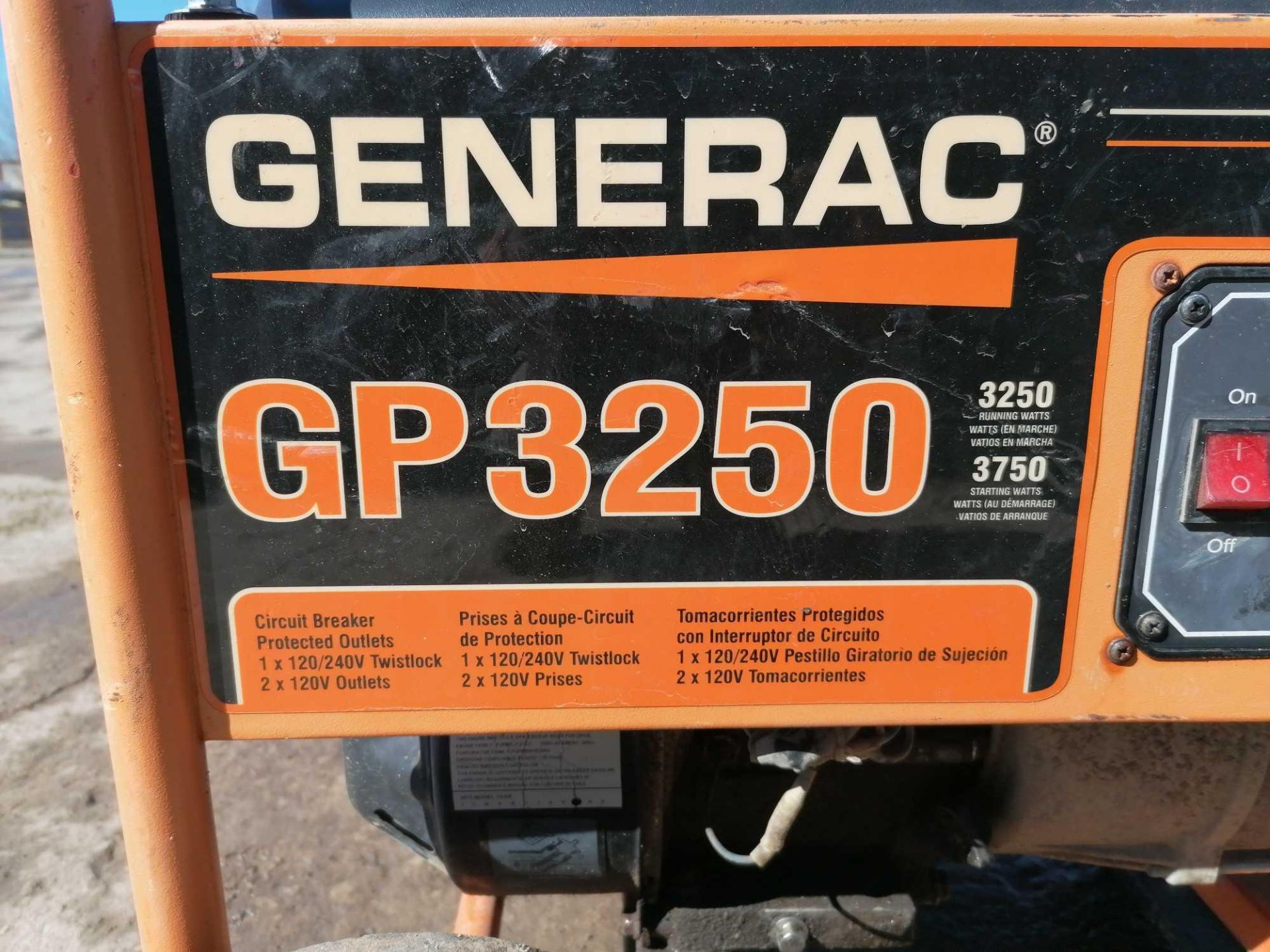 GENERAC WheelHouse GP3250 Generator, Model 095821, Serial #9923395B. Located in Naperville, IL. - Image 2 of 7