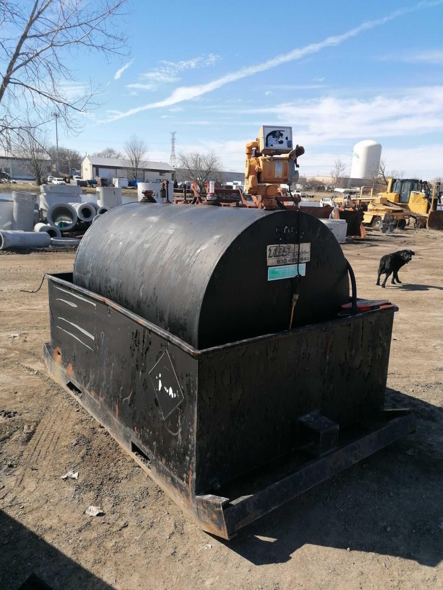 B&B Tank with Fuel Transfer Pump, Model 72SH, Serial #DRGT223408. Located in Naperville, IL