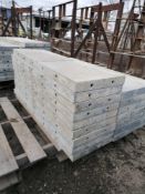 (9) 14" x 4' Wall-Ties / Durand Aluminum Concrete Forms, Smooth 8" Hole Pattern, Located in