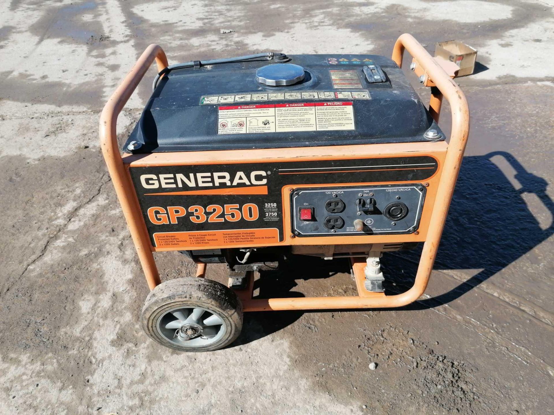 GENERAC WheelHouse GP3250 Generator, Model 095821, Serial #9923395B. Located in Naperville, IL.