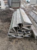 (15) 13 1/2" x 4' Hinged Wall-Ties / Durand Aluminum Concrete Forms, Smooth 8" Hole Pattern, Located