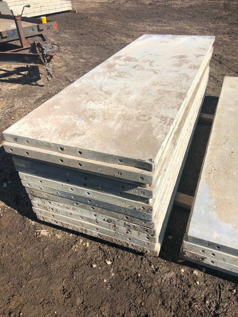 (12) 32" x 8' Western Aluminum Concrete Forms, Smooth 6-12 Hole Pattern