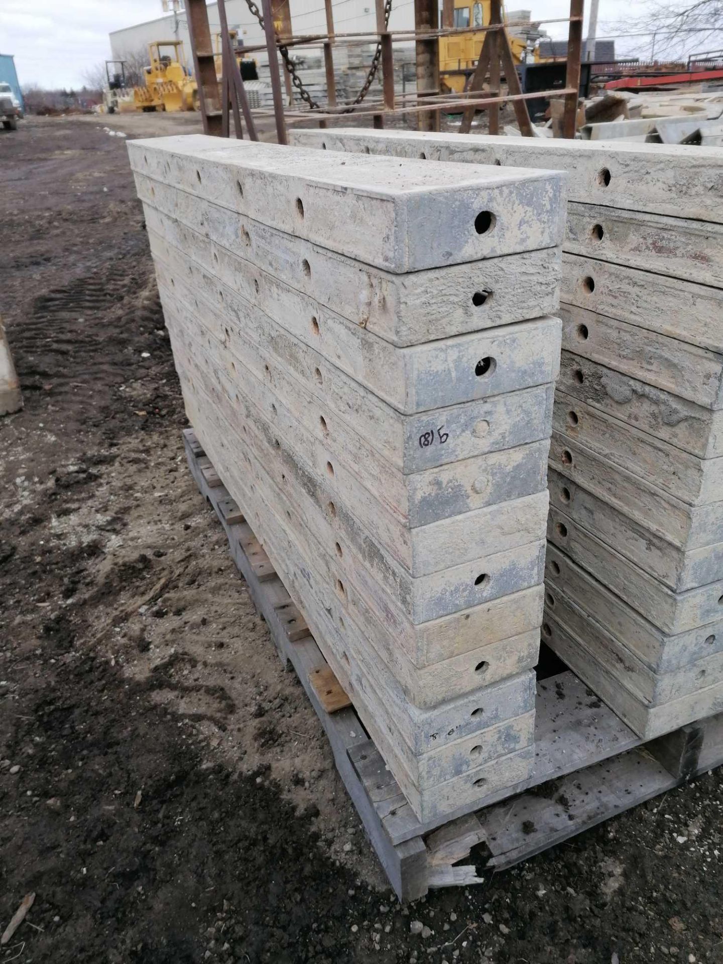(12) 6" x 4' Wall-Ties / Durand Aluminum Concrete Forms, Smooth 8" Hole Pattern, Located in