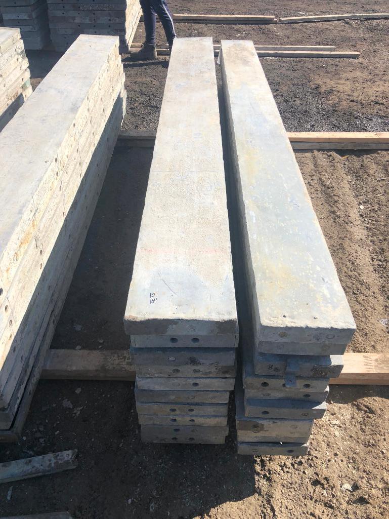 (10) 10" x 8' Western Aluminum Concrete Forms, Smooth 6-12 Hole Pattern