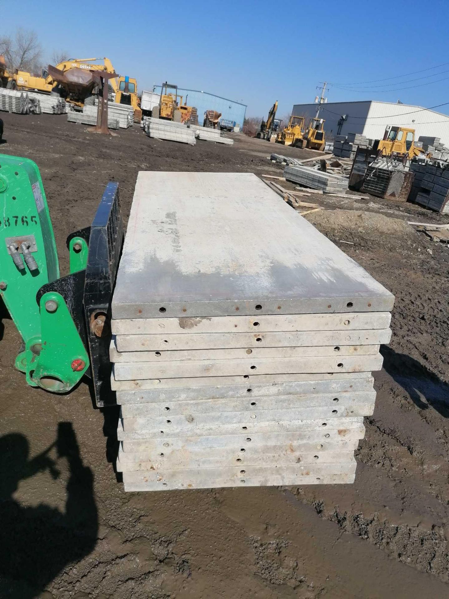 (15) 36" x 8' Western Aluminum Concrete Forms, Smooth 6-12 Hole Pattern / Attached Hardware, Located