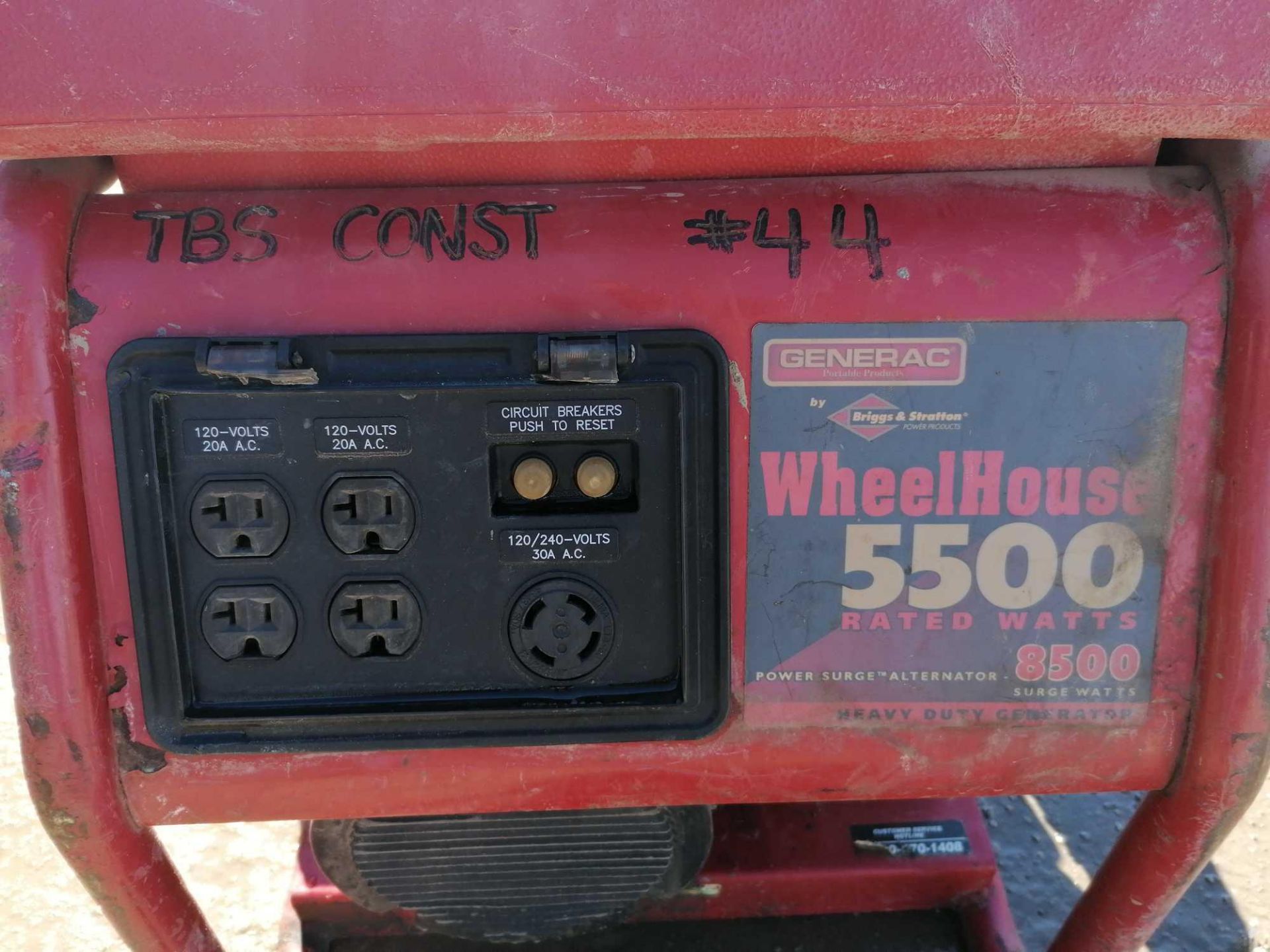 GENERAC WheelHouse 5500 Heavy Duty Generator, Model 01646, Serial #1008010039. Located in - Image 3 of 8