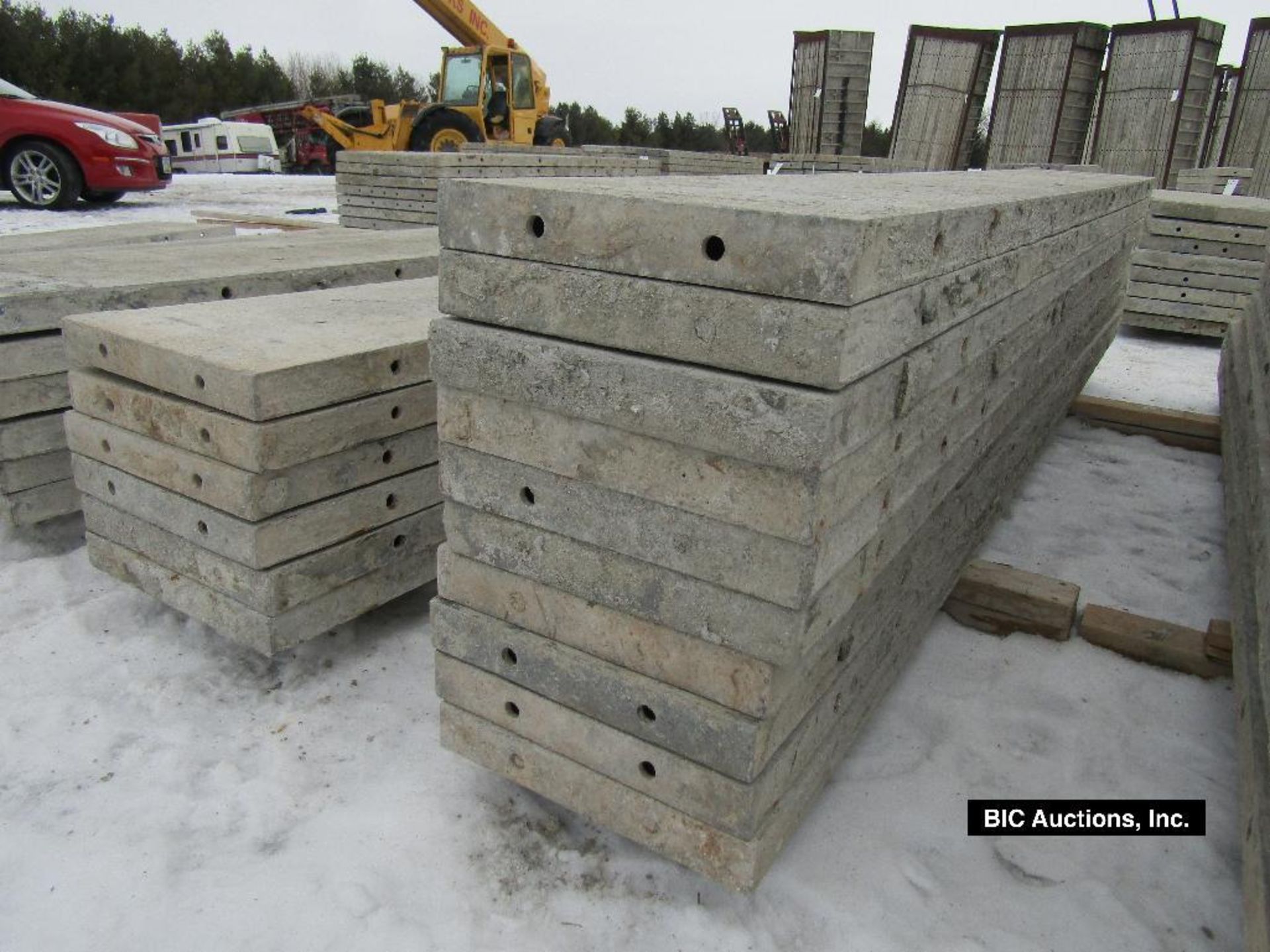 (10) 14" x 9' Durand Aluminum Concrete Forms, Smooth 8" Hole Pattern, Located in Waldo, WI - Image 2 of 2