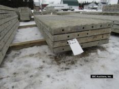 (4) 26" x 9' Durand Aluminum Concrete Forms, Textured Brick, 8" Hole Pattern, Located in Waldo, WI