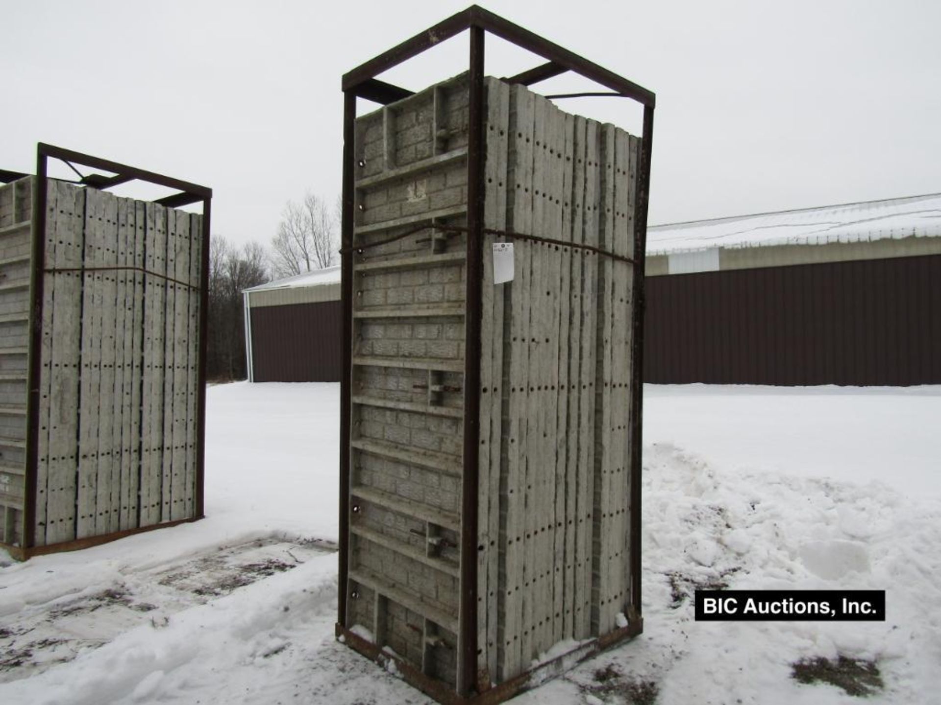 (18) 32" x 8' Durand Aluminum Concrete Forms, Textured Brick, 8" Hole Pattern, Located in Waldo, WI - Image 2 of 2
