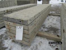 (6) 16" x 8' Durand Aluminum Concrete Forms, Textured Brick, 8" Hole Pattern, Located in Waldo, WI