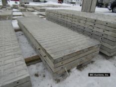 (4) 30" x 9' Durand Aluminum Concrete Forms, Textured Brick, 8" Hole Pattern, Located in Waldo, WI