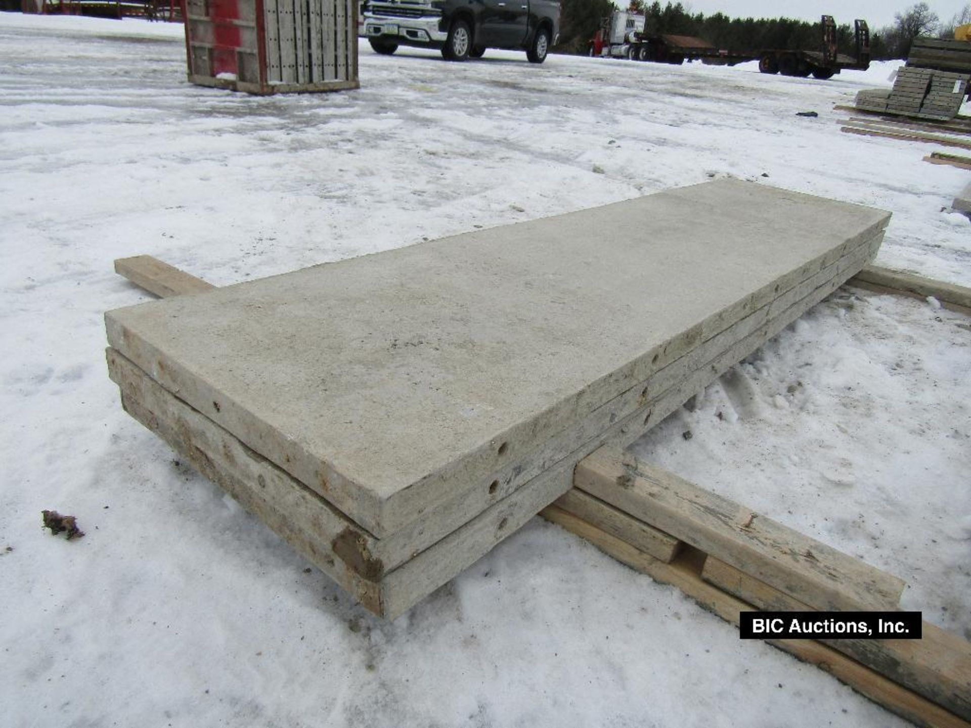 (3) 24" x 8' Durand Aluminum Concrete Forms, Smooth 8" Hole Pattern with attached Hardware, - Image 2 of 2