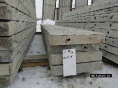 (4) 13" x 9' Durand Aluminum Concrete Forms, Textured Brick, 8" Hole Pattern, Located in Waldo, WI