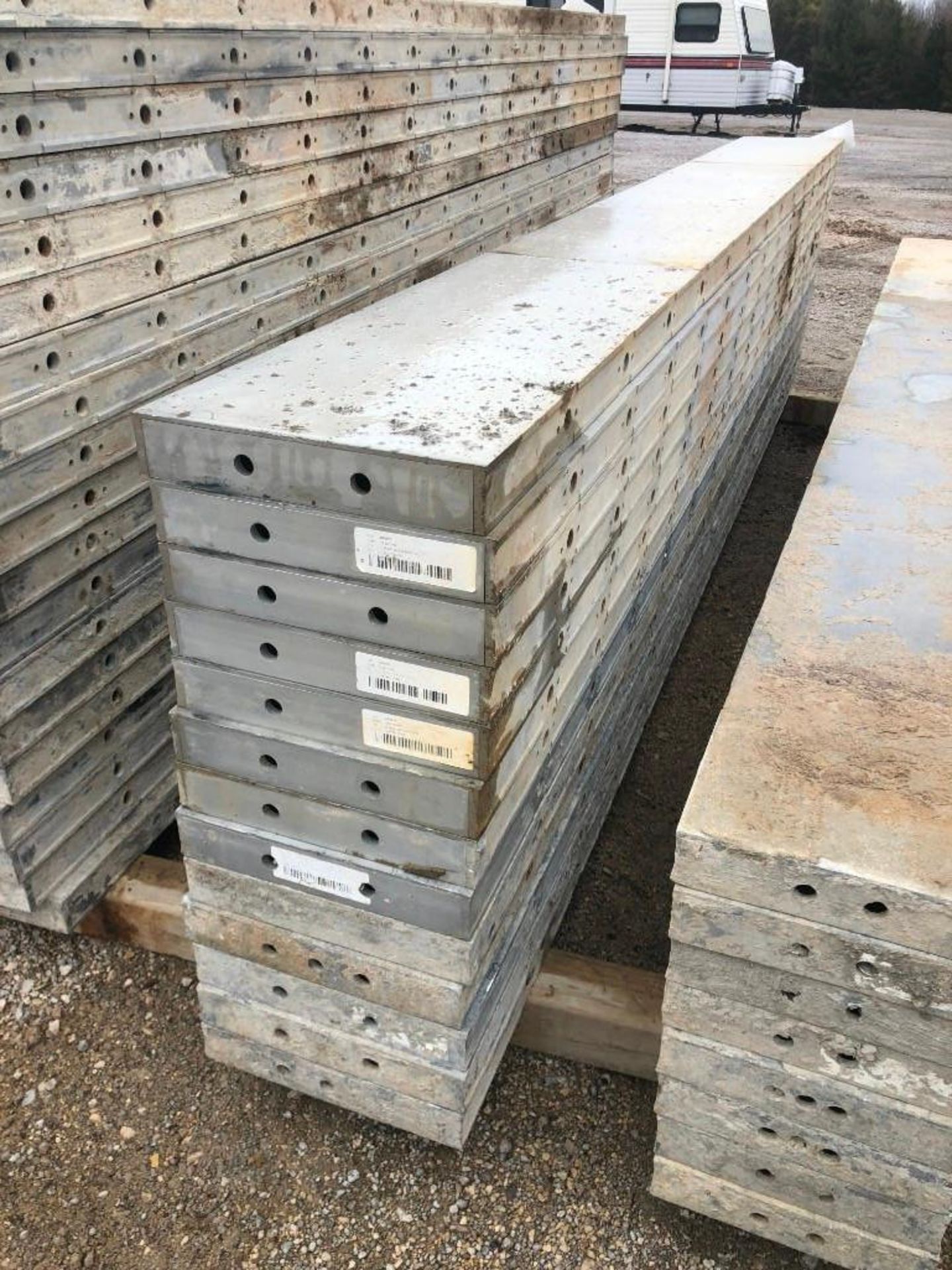 (13) 12" x 10' Precise Aluminum Concrete Forms, Smooth 8" Hole Pattern with Attached Hardware. - Image 2 of 3