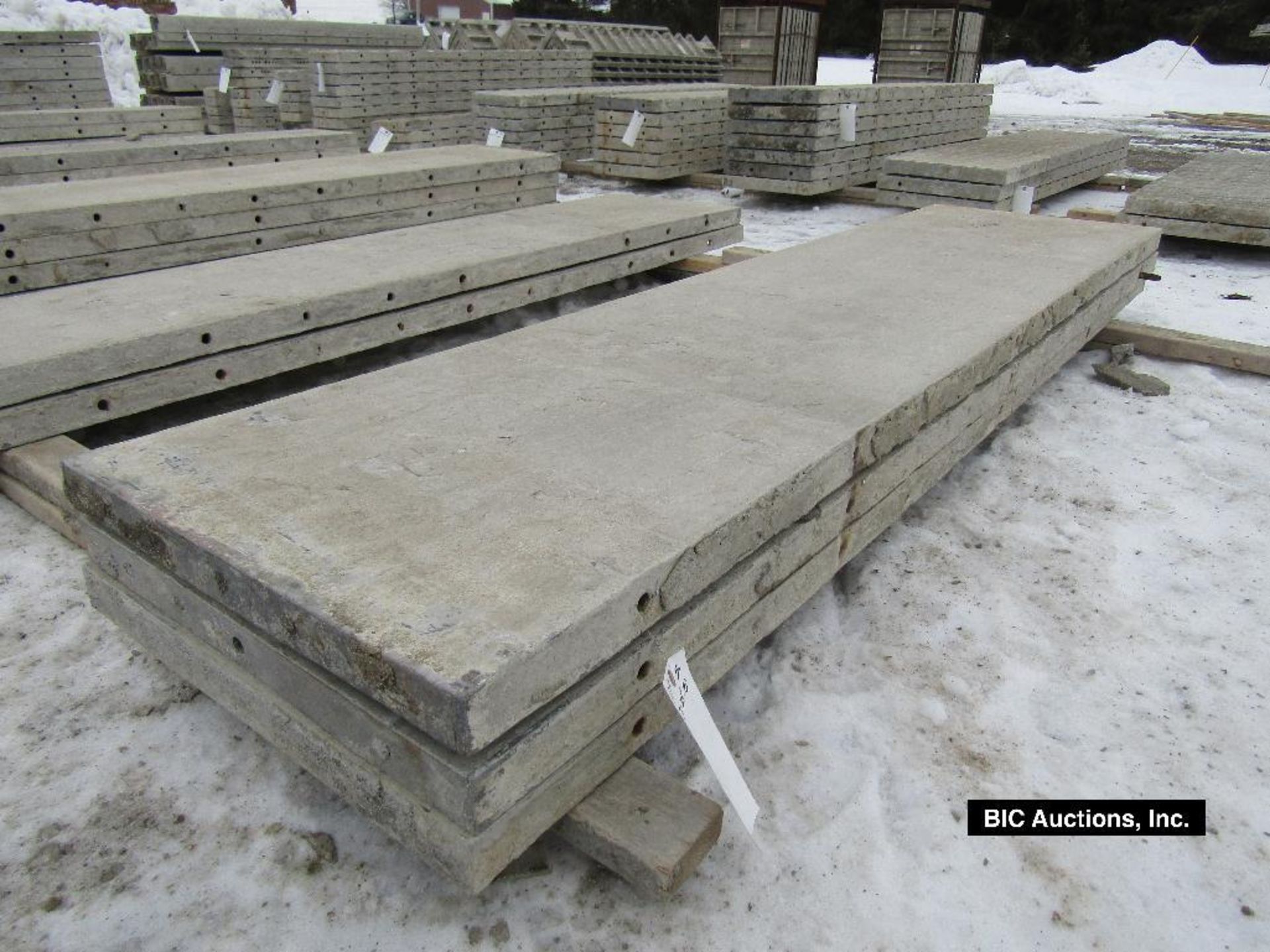 (3) 24" x 8' Durand Aluminum Concrete Forms, Smooth 8" Hole Pattern with attached Hardware,