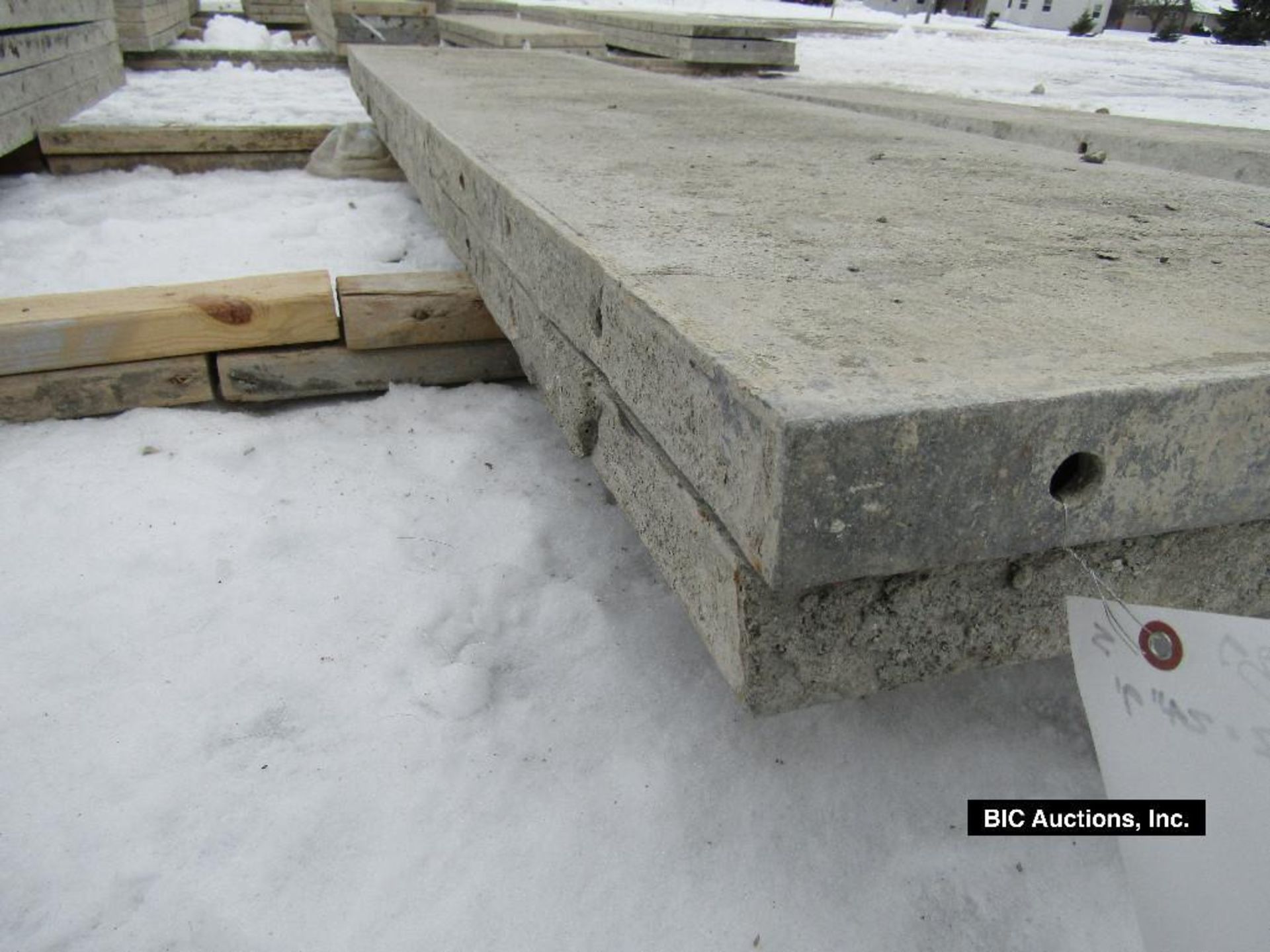 (2) 24" x 9' Durand Aluminum Concrete Forms, Smooth 8" Hole Pattern with attached Hardware, - Image 2 of 2