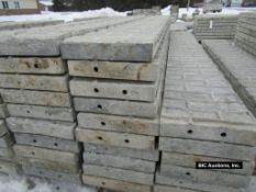 (10) 13" x 9' Durand Aluminum Concrete Forms, Textured Brick, 8" Hole Pattern, Located in Waldo, WI