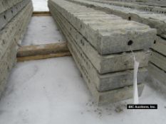 (4) 7" x 9' Durand Aluminum Concrete Forms, Textured Brick, 8" Hole Pattern, Located in Waldo, WI