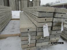 (10) 8" x 9' Durand Aluminum Concrete Forms, Textured Brick, 8" Hole Pattern, Located in Waldo, WI