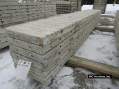 (6) 14" x 8' Durand Aluminum Concrete Forms, Textured Brick, 8" Hole Pattern, Located in Waldo, WI