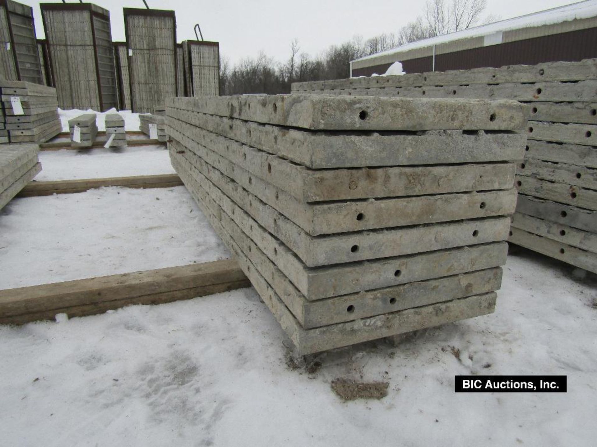 (8) 20" x 9' Durand Aluminum Concrete Forms, Textured Brick, 8" Hole Pattern, Located in Waldo, WI - Image 2 of 2