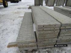 (10) 16" x 9' Durand Aluminum Concrete Forms, Textured Brick, 8" Hole Pattern, Located in Waldo, WI